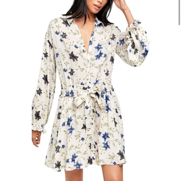Free People Dresses & Skirts - Free people floral button down long sleeve dress